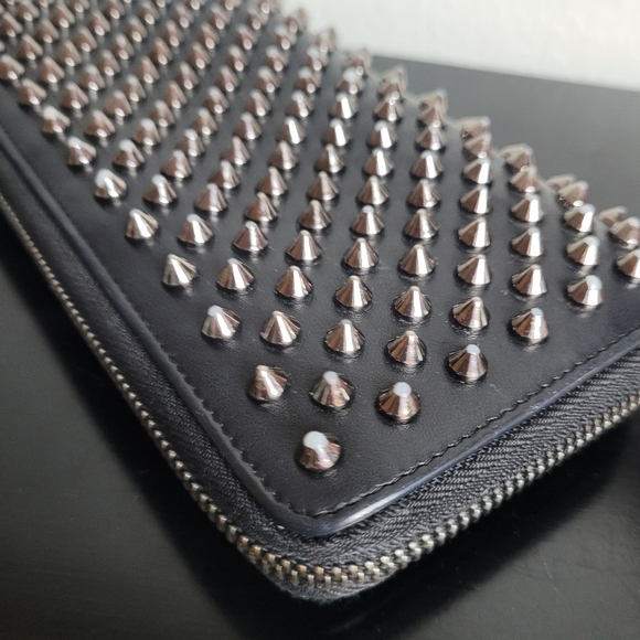 Christian Louboutin Long Wallet Panettone gunmetal/silvery Studs - Picture 5 of 15
